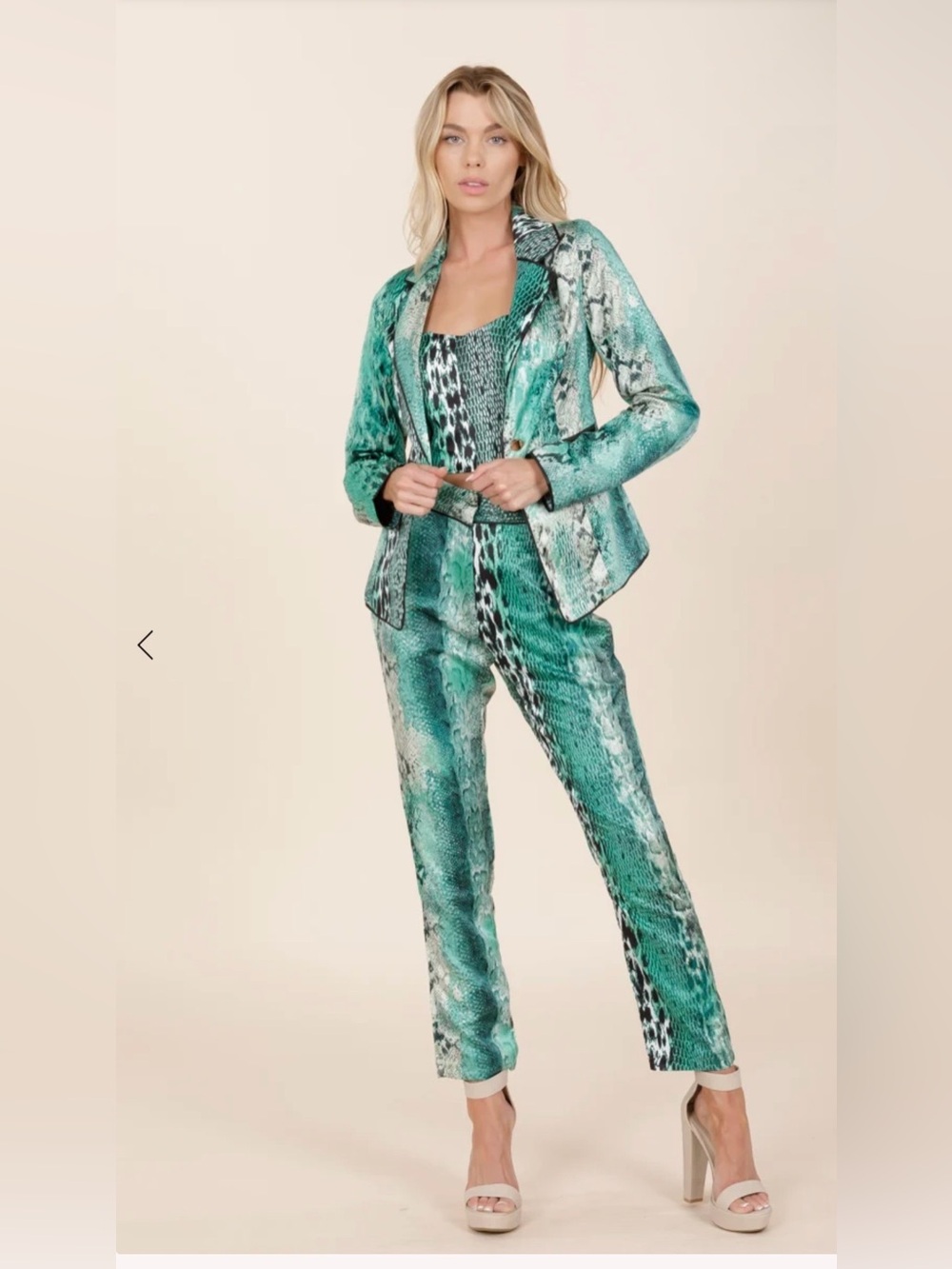 Green Snakeskin Print Suit Set- does not include tank top